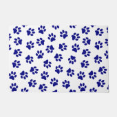 前足、犬の前足、ネイビーブルーの前足のパターン ドアマット (正面)