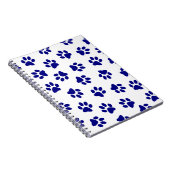 前足、犬の前足、ネイビーブルーの前足のパターン ノートブック (右側)