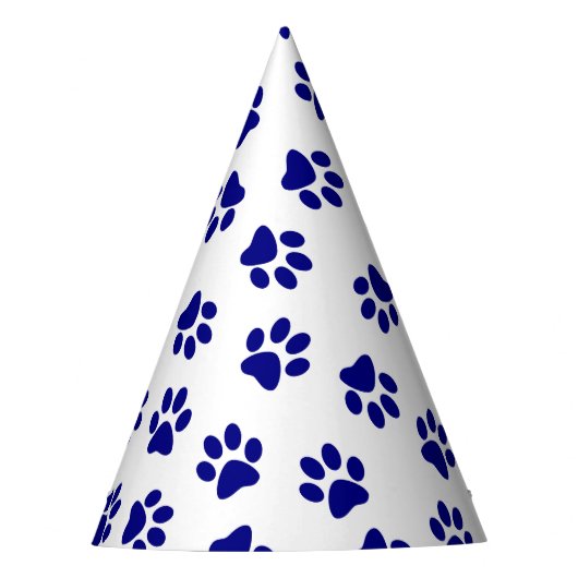 前足、犬の前足、ネイビーブルーの前足のパターン パーティーハット (正面)