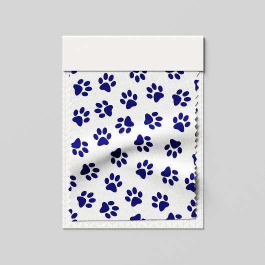前足、犬の前足、ネイビーブルーの前足のパターン ファブリック