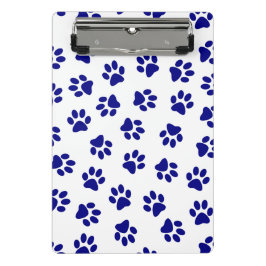 前足、犬の前足、ネイビーブルーの前足のパターン ミニクリップボード