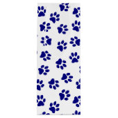 前足、犬の前足、ネイビーブルーの前足のパターン ワインギフトバッグ (裏面)