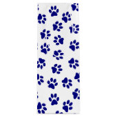 前足、犬の前足、ネイビーブルーの前足のパターン ワインギフトバッグ (正面)