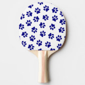 前足、犬の前足、ネイビーブルーの前足のパターン 卓球ラケット (正面)