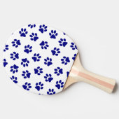 前足、犬の前足、ネイビーブルーの前足のパターン 卓球ラケット (横)