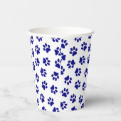 前足、犬の前足、ネイビーブルーの前足のパターン 紙コップ (右)