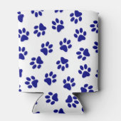 前足、犬の前足、ネイビーブルーの前足のパターン 缶クーラー (裏面)