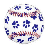 前足、犬の前足、ネイビーブルーの前足のパターン 野球ボール (裏面)