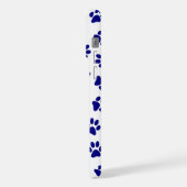 前足、犬の前足、ネイビーブルーの前足のパターン iPhoneケース (左側面)