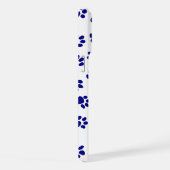 前足、犬の前足、ネイビーブルーの前足のパターン iPhoneケース (右側面)