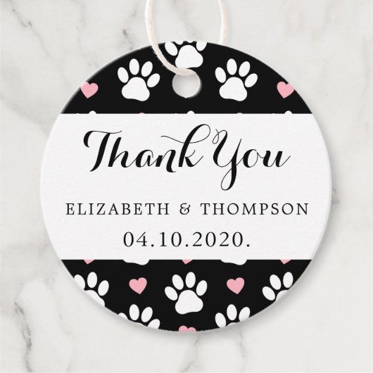 前足、犬の前足、ハートのパタ結婚ーン フェイバータグ (正面)