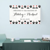 前足、犬の前足、ハートのパタ結婚ーン 横断幕 (トレードショー)