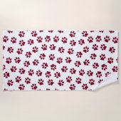 前足、犬の前足、ブルゴーニュの前足のパターン ビーチタオル (正面)