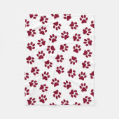 前足、犬の前足、ブルゴーニュの前足のパターン フリースブランケット (正面)