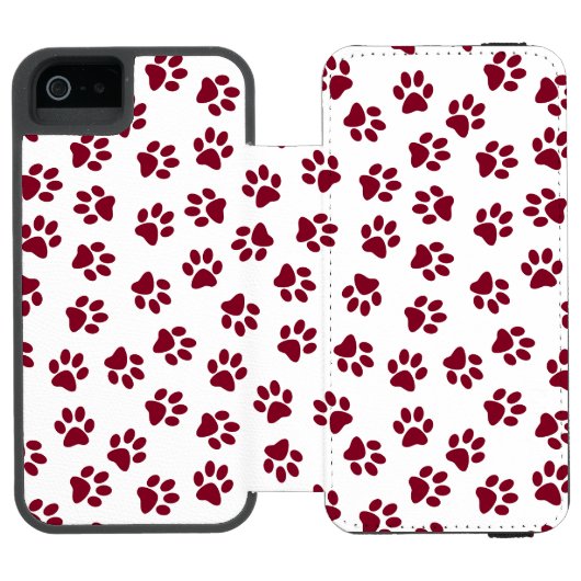 前足、犬の前足、ブルゴーニュの前足のパターン INCIPIO iPhoneウォレットケース (フォリオ Open)