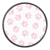前足、犬の前足、ベビーピンクの前足のパターン アイスホッケーパック (正面)