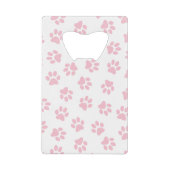 前足、犬の前足、ベビーピンクの前足のパターン クレジットカード栓抜き (正面)