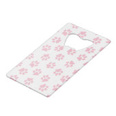 前足、犬の前足、ベビーピンクの前足のパターン クレジットカード栓抜き (裏面アングル)