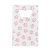 前足、犬の前足、ベビーピンクの前足のパターン クレジットカード栓抜き (裏面)