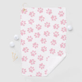 前足、犬の前足、ベビーピンクの前足のパターン ゴルフタオル (インサイチュ)