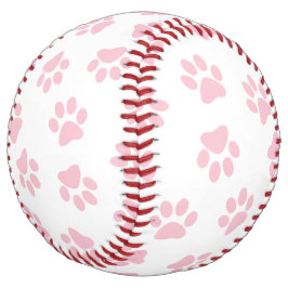 前足、犬の前足、ベビーピンクの前足のパターン ソフトボール