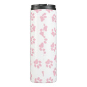 前足、犬の前足、ベビーピンクの前足のパターン タンブラー (裏面)