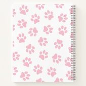 前足、犬の前足、ベビーピンクの前足のパターン ノートブック (裏面)