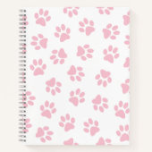 前足、犬の前足、ベビーピンクの前足のパターン ノートブック (正面)