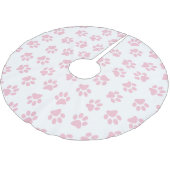 前足、犬の前足、ベビーピンクの前足のパターン ブラッシュドポリエステルツリースカート (アングル)