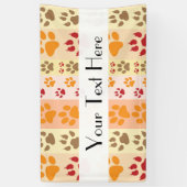 前足、犬の前足、動物の前足、ストライプ動物 横断幕 (縦)