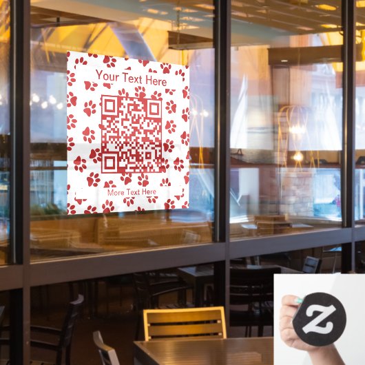 前足、犬の前足、猫の前足、赤い前足のパターン ウィンドウサイン (レストラン窓)