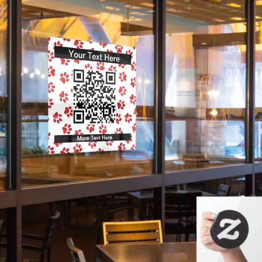 前足、犬の前足、猫の前足、赤い前足のパターン ウィンドウサイン (レストラン窓)