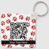 前足、犬の前足、猫の前足、赤い前足のパターン キーホルダー (裏面)