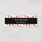 前足、犬の前足、猫の前足、赤い前足のパターン スキニー名刺 (裏面)