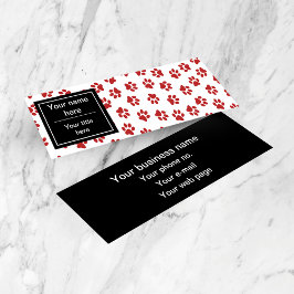 前足、犬の前足、猫の前足、赤い前足のパターン スキニー名刺