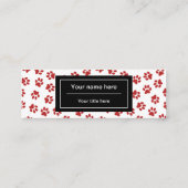 前足、犬の前足、猫の前足、赤い前足のパターン スキニー名刺 (裏面)