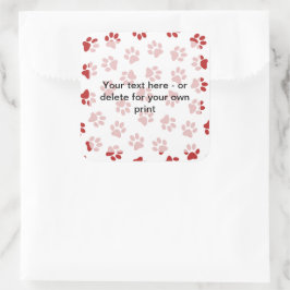 前足、犬の前足、猫の前足、赤い前足のパターン スクエアシール