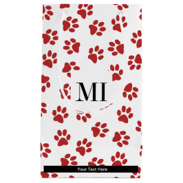 前足、犬の前足、猫の前足、赤い前足のパターン スモールペーパーバッグ