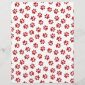 前足、犬の前足、猫の前足、赤い前足のパターン チラシ (裏面)