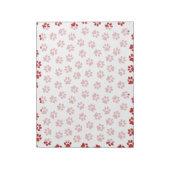 前足、犬の前足、猫の前足、赤い前足のパターン ノートパッド (回転)