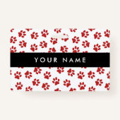 前足、犬の前足、猫の前足、赤い前足のパターン バッジ (裏面)