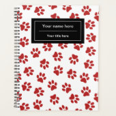 前足、犬の前足、猫の前足、赤い前足のパターン プランナー手帳 (正面)