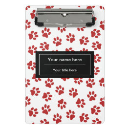 前足、犬の前足、猫の前足、赤い前足のパターン ミニクリップボード