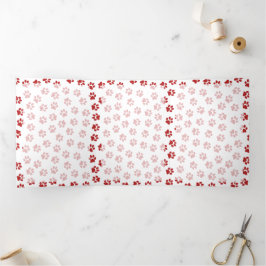 前足、犬の前足、猫の前足、赤い前足のパターン 三つ折りカード