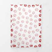 前足、犬の前足、猫の前足、赤い前足のパターン 三つ折りカード (カバー)