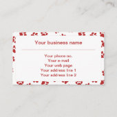 前足、犬の前足、猫の前足、赤い前足のパターン 名刺 (正面)