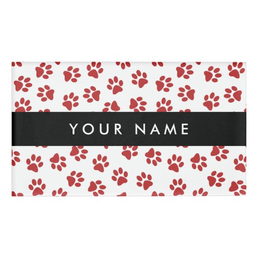 前足、犬の前足、猫の前足、赤い前足のパターン 名札 (正面)