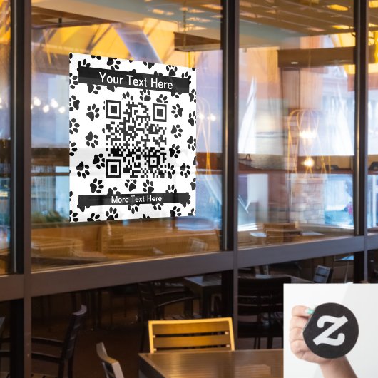 前足、犬の前足、猫の前足、黒い前足のパターン ウィンドウサイン (レストラン窓)