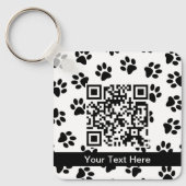 前足、犬の前足、猫の前足、黒い前足のパターン キーホルダー (正面)