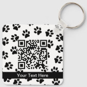 前足、犬の前足、猫の前足、黒い前足のパターン キーホルダー (裏面)